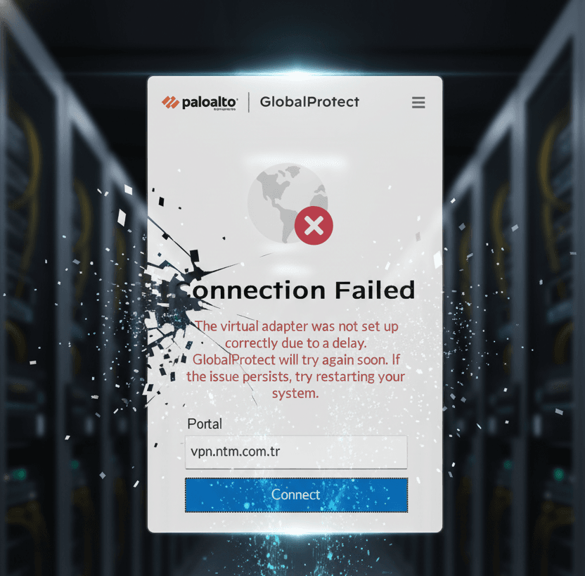 paloalto-globalprotect-web Palo Alto GlobalProtect “The virtual adapter was not set up correctly” Hatası ve Kesin Çözümü